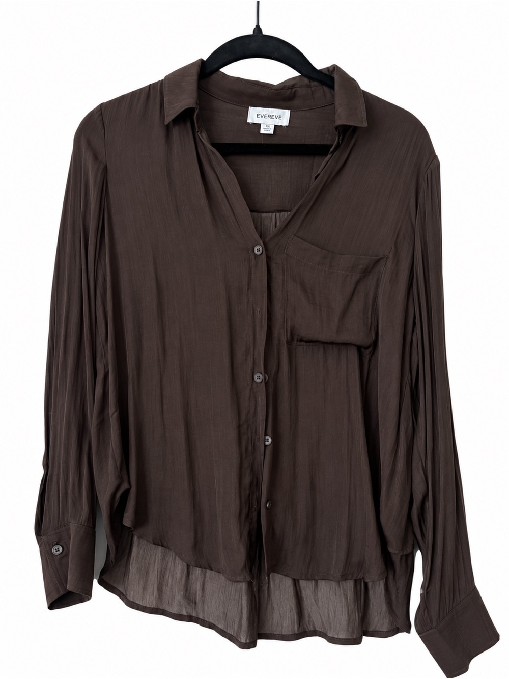 Evereve Brown Button-Front Women's Blouse
